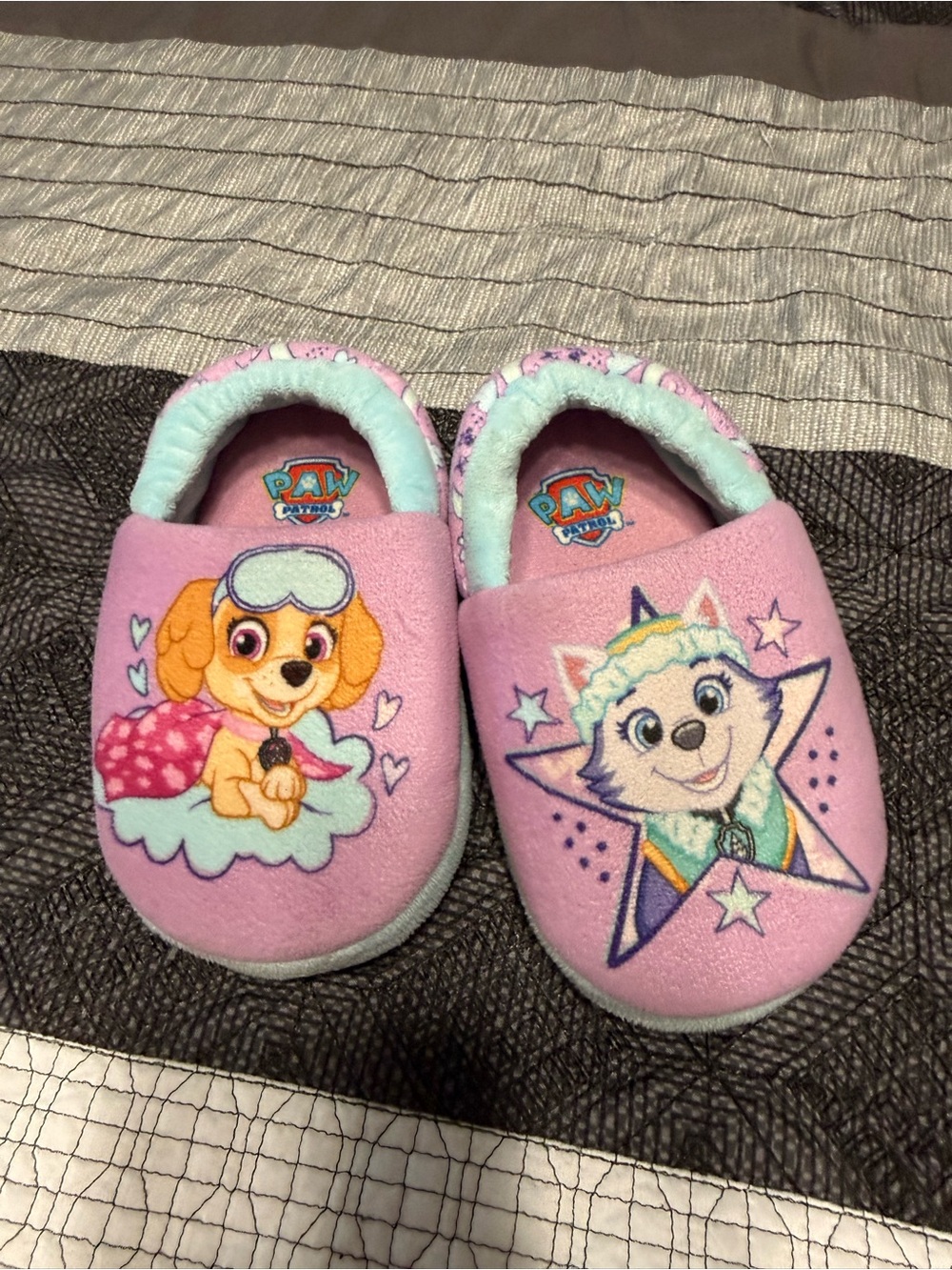 Paw Patrol Pink Girls Slippers with Skye & Everest Graphics size 7/8 toddler